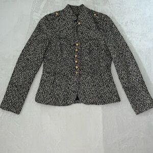 Victoria’s Secret Black & White Tweed Pea Coat Size 10